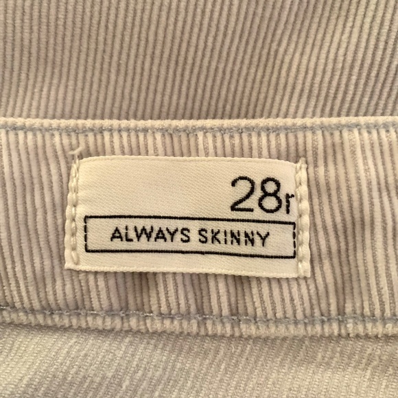 GAP 1969 Women Always Skinny Stretch Corduroys Light Grey Size 28R - Picture 10 of 11